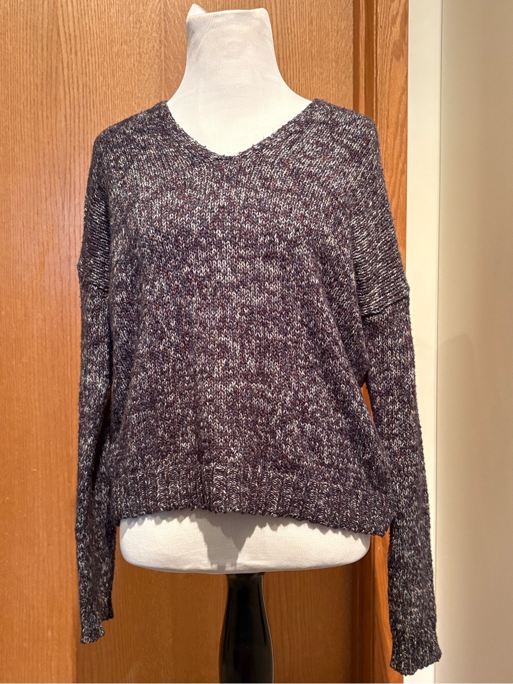 Ralph Lauren V-Neck Marled Knit Sweater